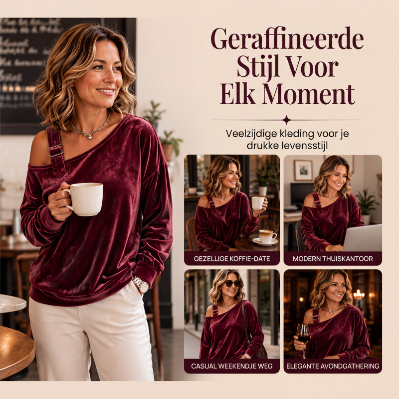 Losvallende off-shoulder pullover voor dames