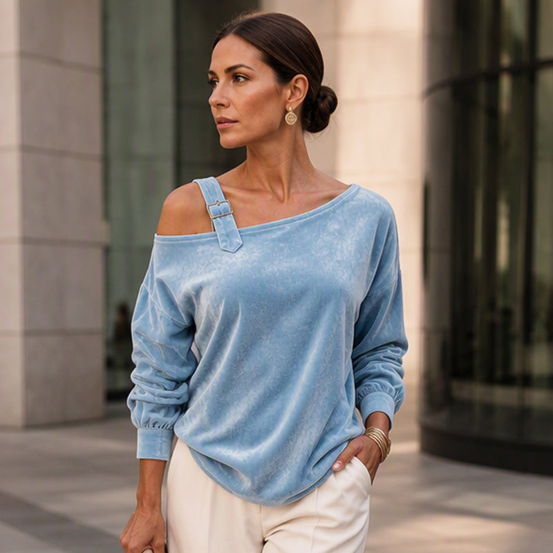 Losvallende off-shoulder pullover voor dames