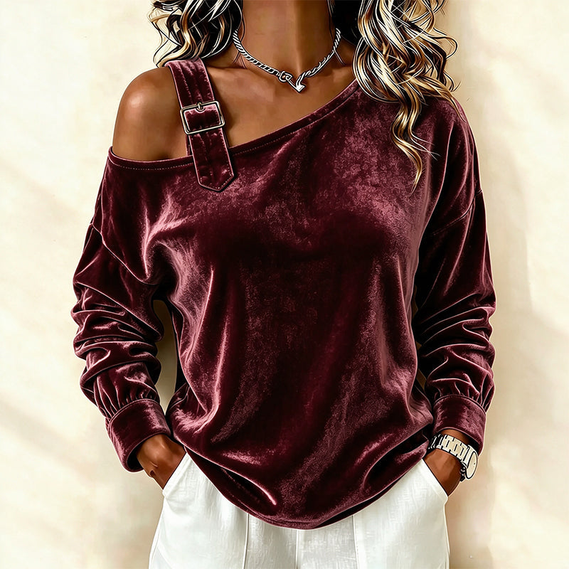 Losvallende off-shoulder pullover voor dames