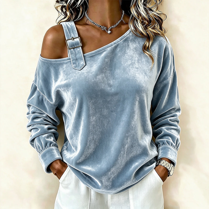 Losvallende off-shoulder pullover voor dames