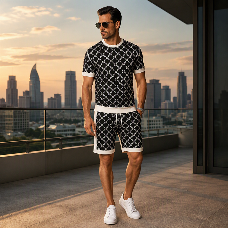 💎 Exclusieve Deal 👔 Heren Ruitjes Short Set – Old Money stijl, elegante uitstraling & comfortabele casual pasvorm ✨