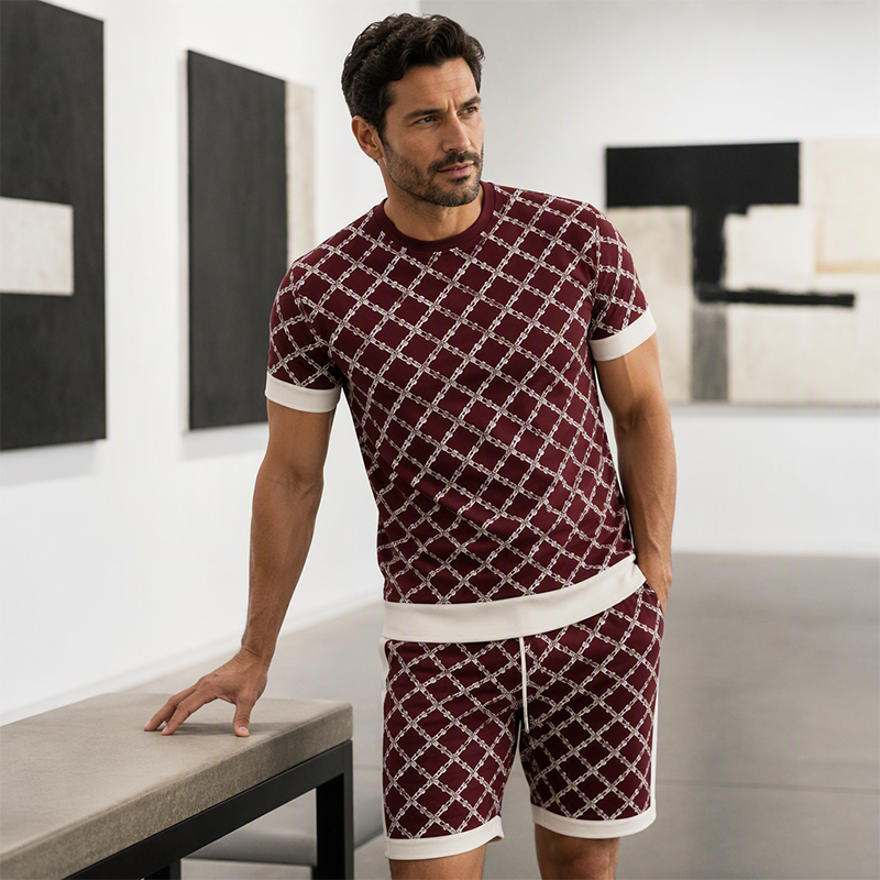 💎 Exclusieve Deal 👔 Heren Ruitjes Short Set – Old Money stijl, elegante uitstraling & comfortabele casual pasvorm ✨