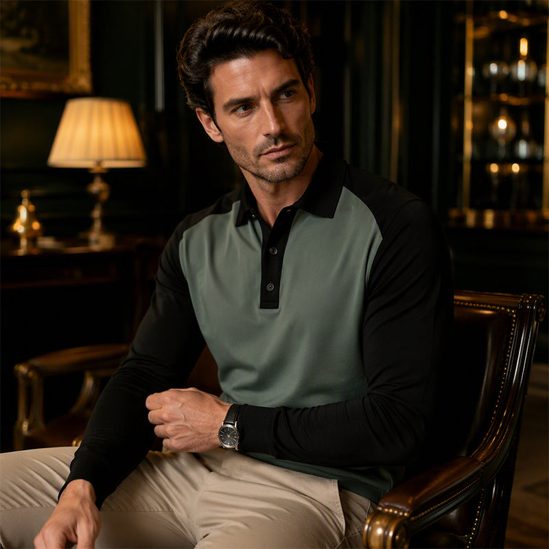 🔥 Nieuw & Trendy 👔 Heren Casual Overhemd met Lange Mouwen – Kleurblok Design, moderne stijl & comfortabele pasvorm ✨