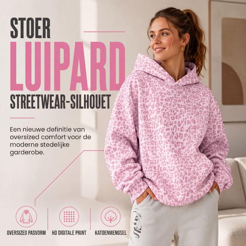🔥 Nieuw & Trendy 🐆 Dames Luipaardprint Hoodie – Trendy uitstraling, zachte comfortstijl & casual dagelijkse look ✨