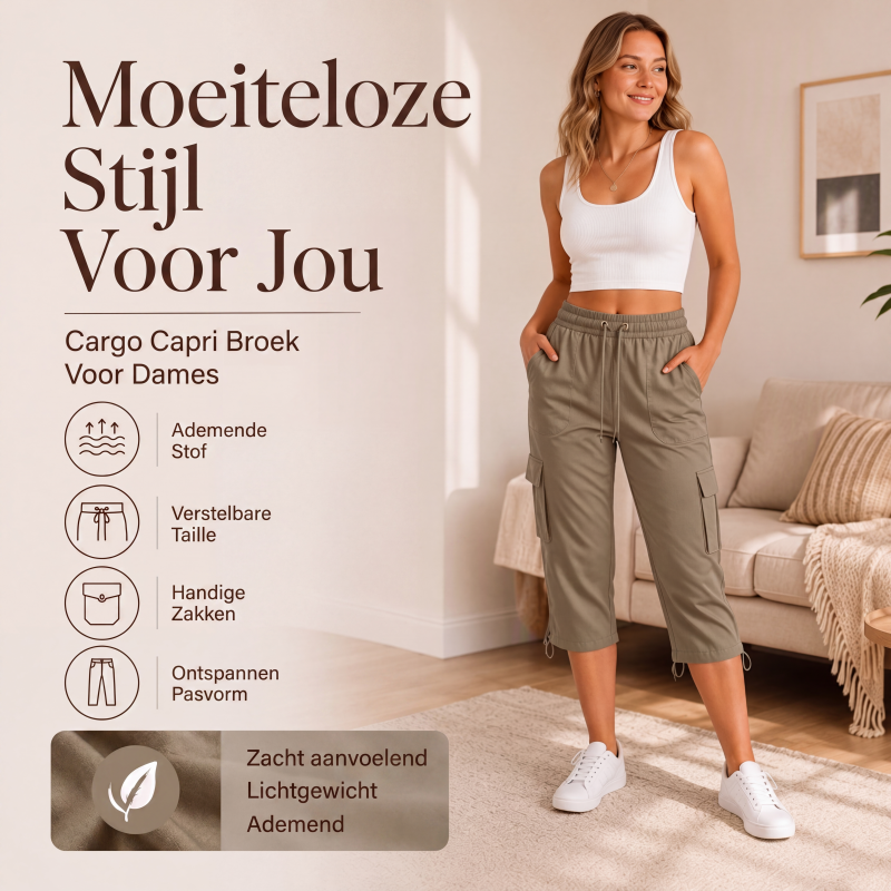 Casuele capri-cargobroek voor dames