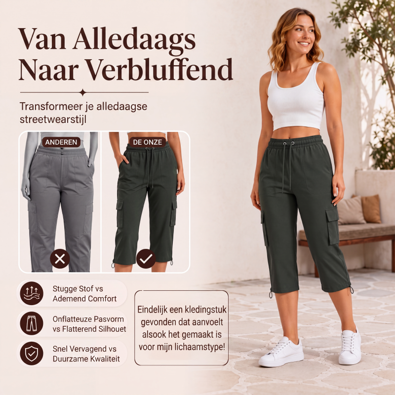 Casuele capri-cargobroek voor dames
