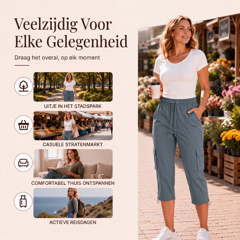 Casuele capri-cargobroek voor dames