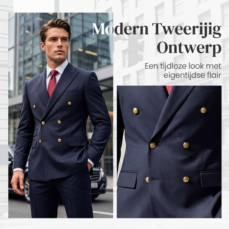 2-delig herenpak met getailleerd jack en broek