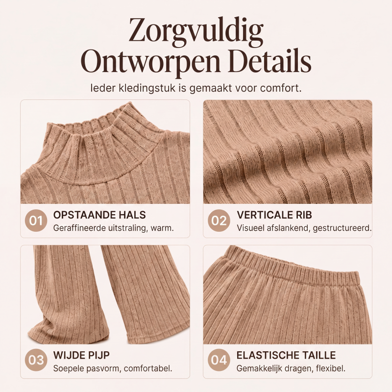 ✨👖Gezellige geribbelde 2-delige set voor dames