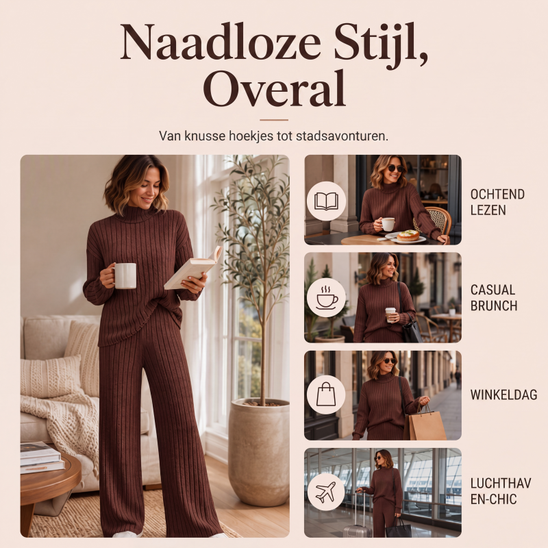 ✨👖Gezellige geribbelde 2-delige set voor dames
