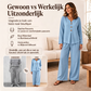 👖🤍✨Dames set met V-hals top met lange mouwen en wijde pijpen broek