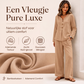 👖🤍✨Dames set met V-hals top met lange mouwen en wijde pijpen broek