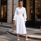 👗✨Dames overhemdjurk met geplooide taille en lange mouwen