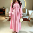 👗✨Dames overhemdjurk met geplooide taille en lange mouwen