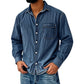 👕Herenshirt van retro gewassen denim