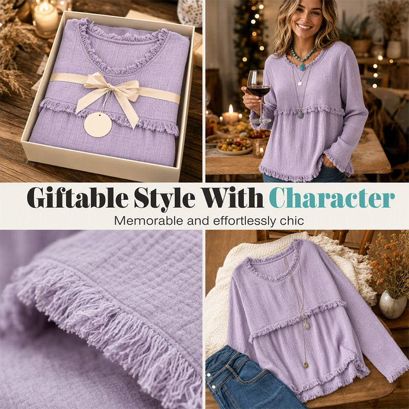 Vintage casual top met franjes en kwastjes voor dames