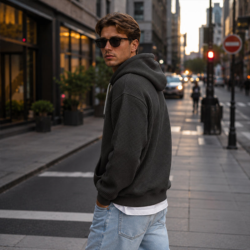 Heren-sweatshirt met capuchon en kwartrits