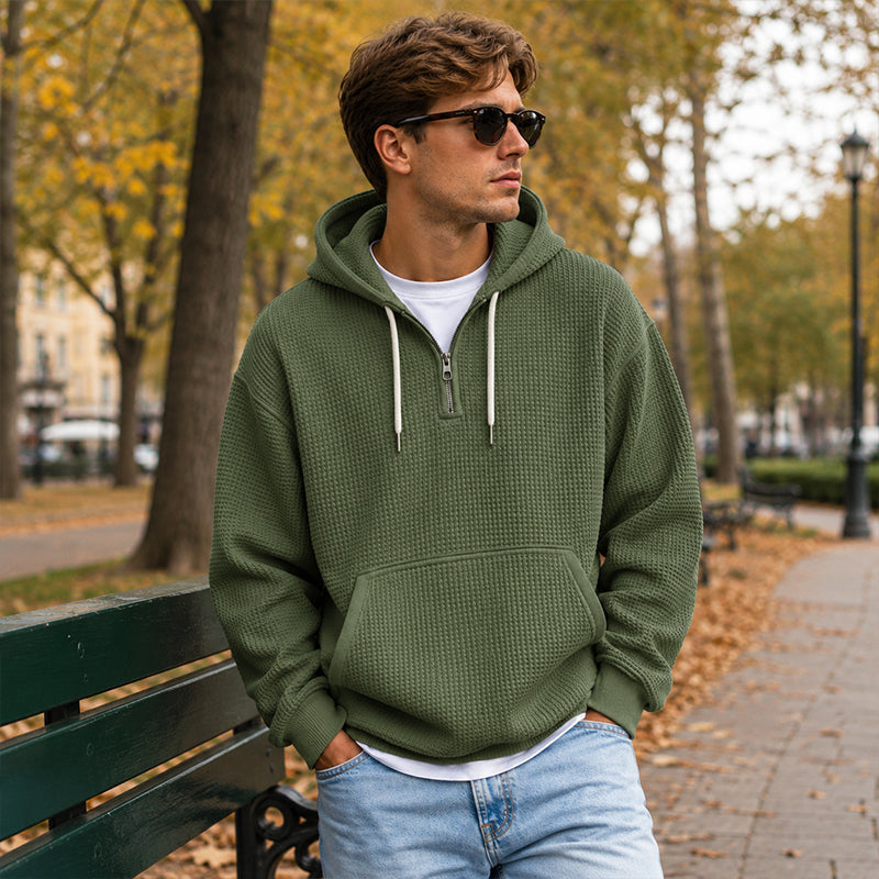 Heren-sweatshirt met capuchon en kwartrits