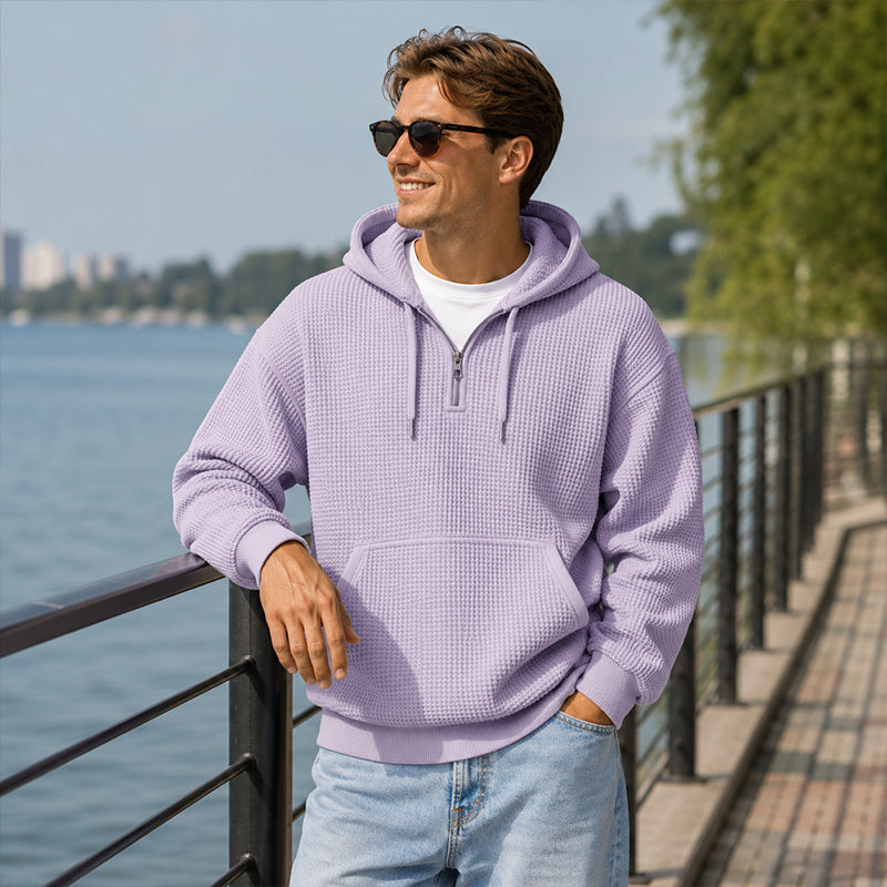 Heren-sweatshirt met capuchon en kwartrits