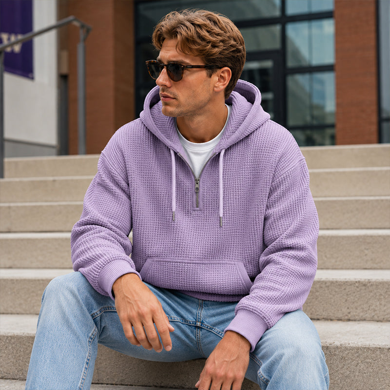 Heren-sweatshirt met capuchon en kwartrits