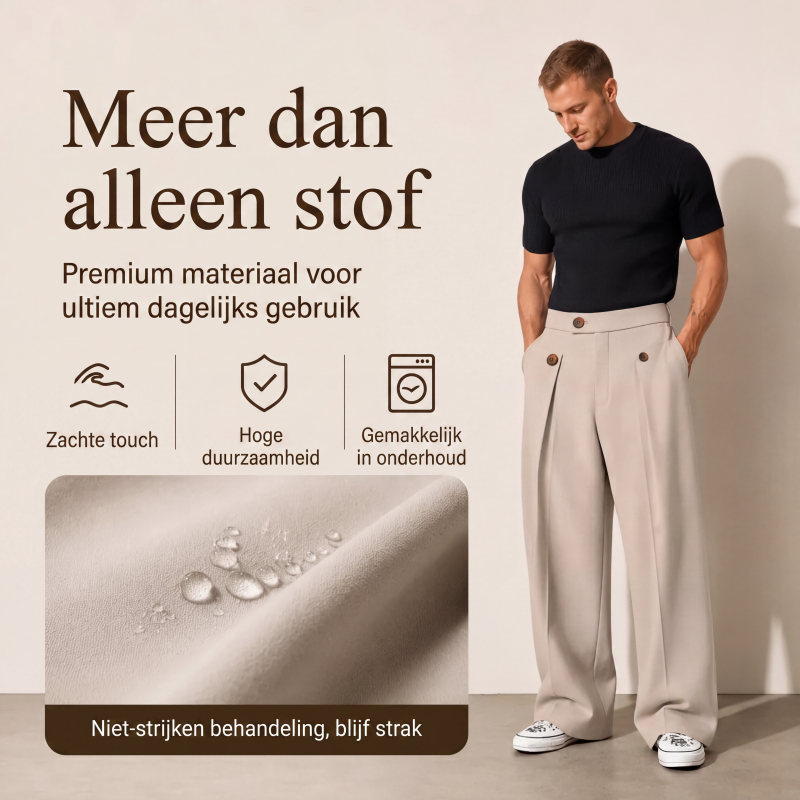 🔥 Bestseller van de Week 👖 Kreukherstellende Herenbroek met Rechte Pijpen ✨ altijd netjes, comfortabel & stijlvol zonder strijken