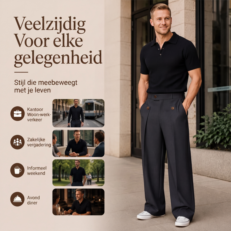 🔥 Bestseller van de Week 👖 Kreukherstellende Herenbroek met Rechte Pijpen ✨ altijd netjes, comfortabel & stijlvol zonder strijken