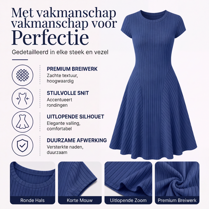 ✨ Nieuw & Trendy 👗 Elegante Geribbelde Gebreide Jurk voor Dames 💕 zachte geborstelde stof, flatterende pasvorm & heerlijk comfort