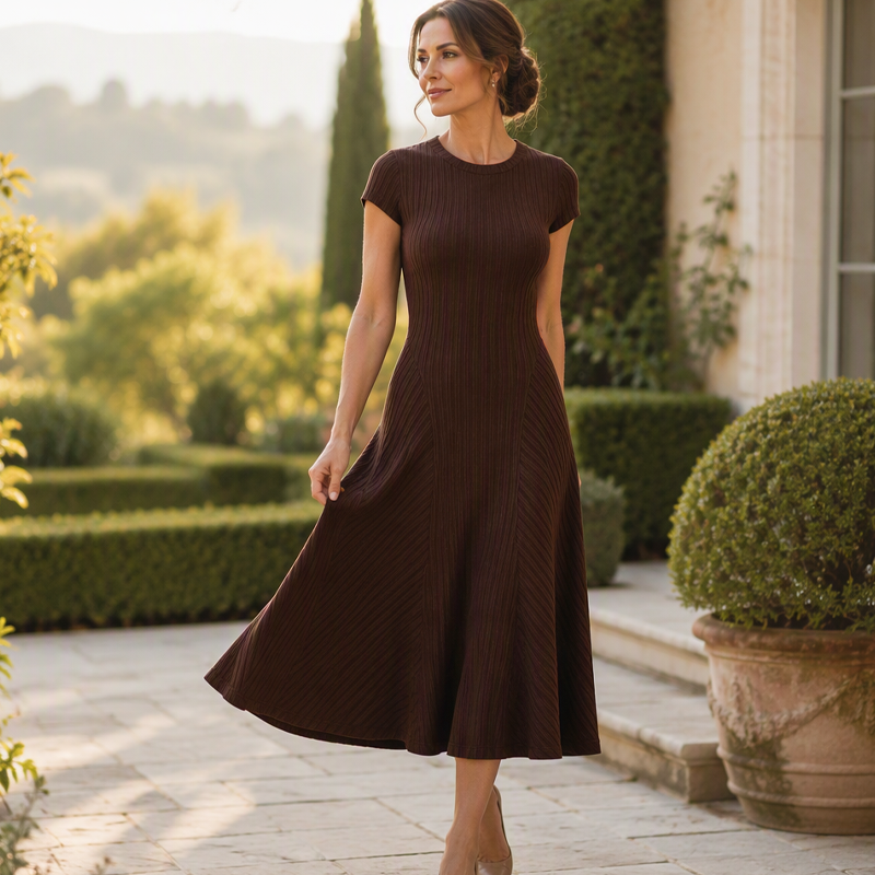 ✨ Nieuw & Trendy 👗 Elegante Geribbelde Gebreide Jurk voor Dames 💕 zachte geborstelde stof, flatterende pasvorm & heerlijk comfort