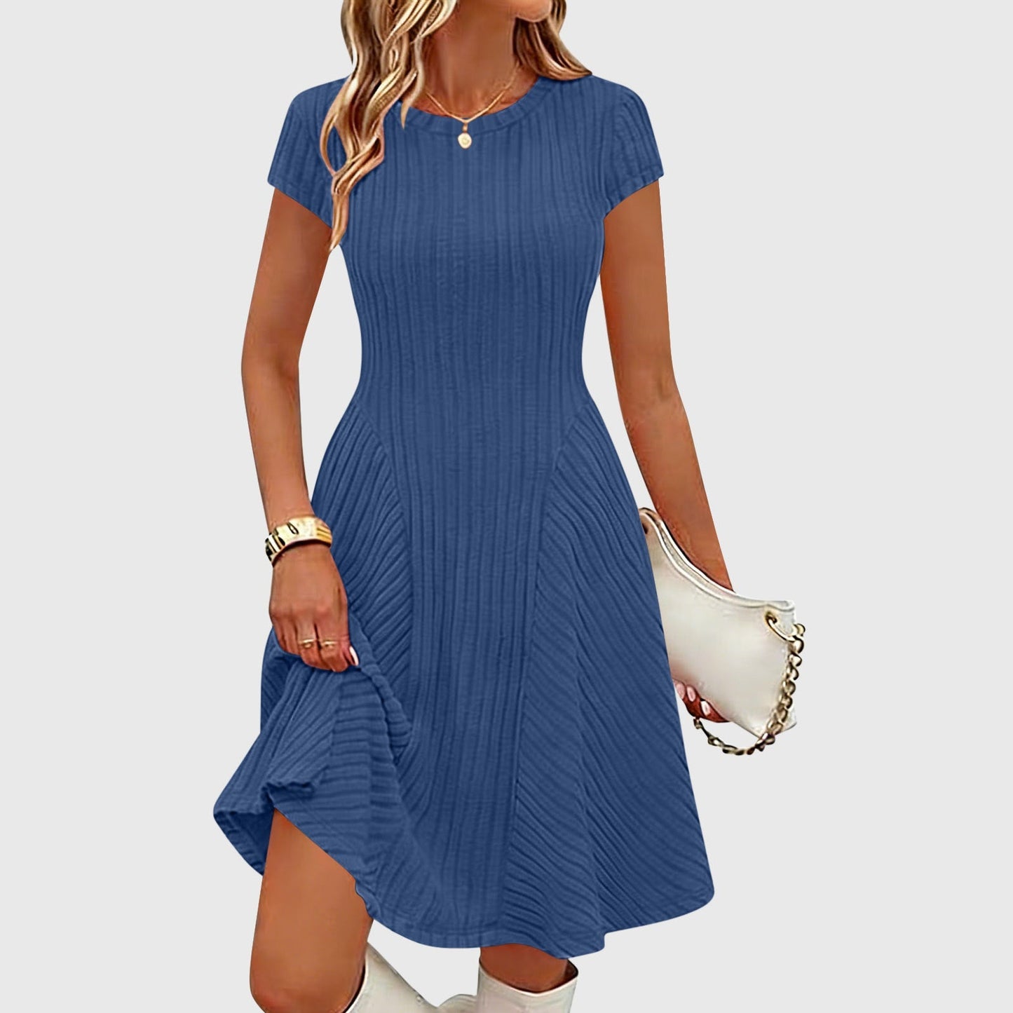 ✨ Nieuw & Trendy 👗 Elegante Geribbelde Gebreide Jurk voor Dames 💕 zachte geborstelde stof, flatterende pasvorm & heerlijk comfort
