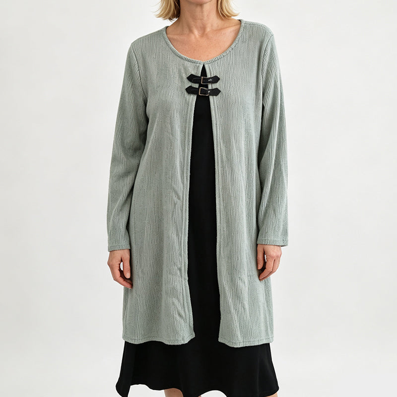 👗Casual geribbelde gebreide jurk met lange mouwen voor dames