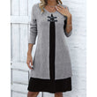 👗Casual geribbelde gebreide jurk met lange mouwen voor dames