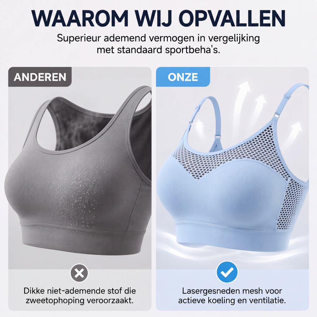 😍Dames push-up sportbeha met hol gaas