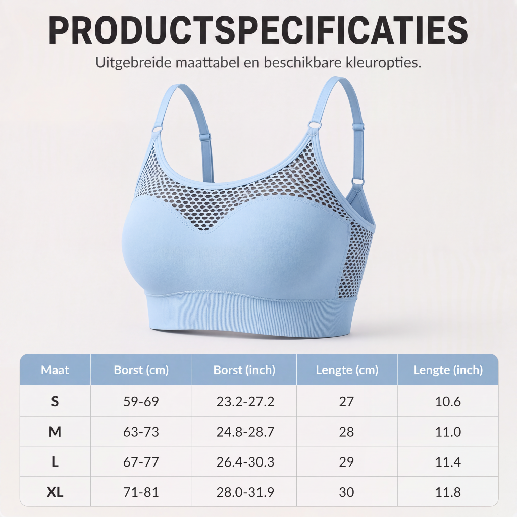 😍Dames push-up sportbeha met hol gaas
