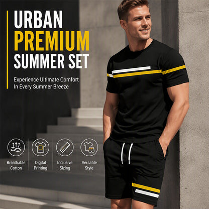 Set met casual T-shirt met korte mouwen en korte broek voor heren