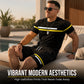 Set met casual T-shirt met korte mouwen en korte broek voor heren