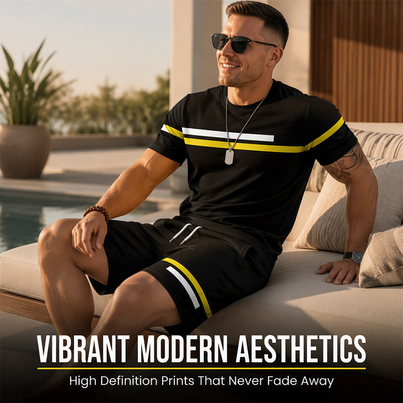 Set met casual T-shirt met korte mouwen en korte broek voor heren