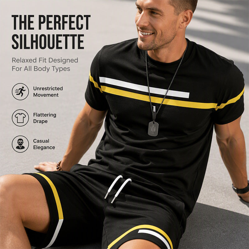 Set met casual T-shirt met korte mouwen en korte broek voor heren
