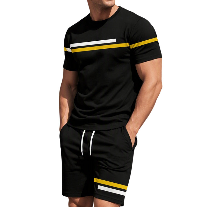 Set met casual T-shirt met korte mouwen en korte broek voor heren