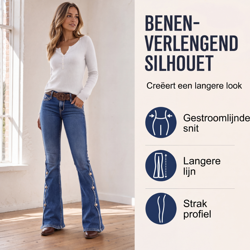 👖Dames hoge taille distressed flare jeans