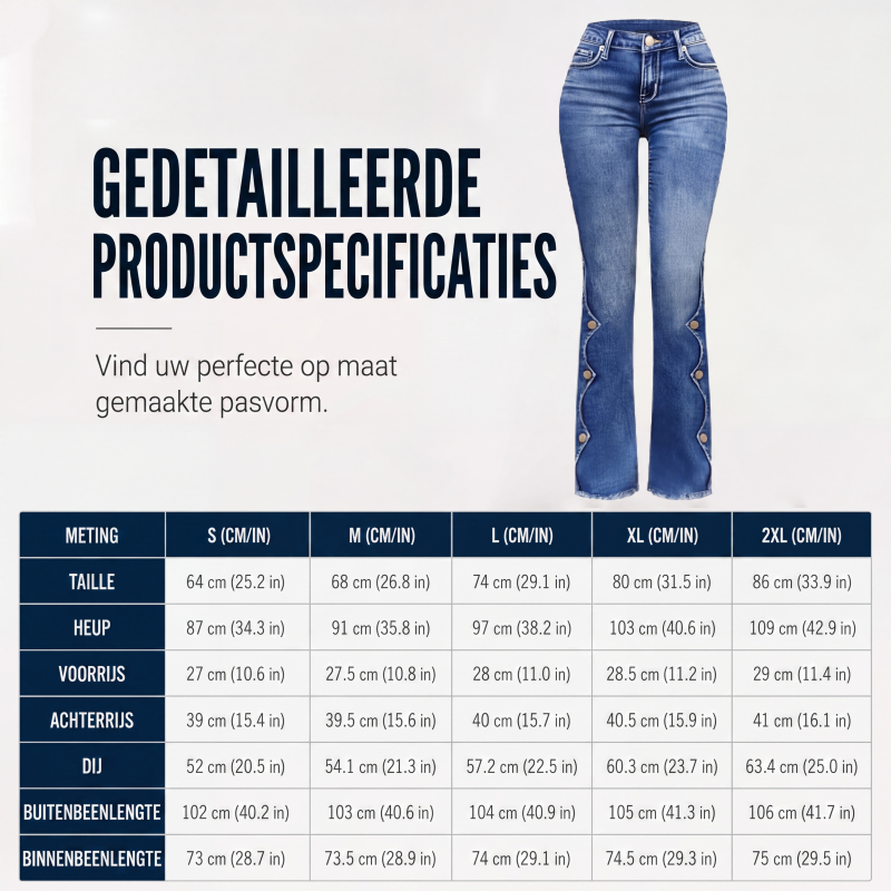 👖Dames hoge taille distressed flare jeans
