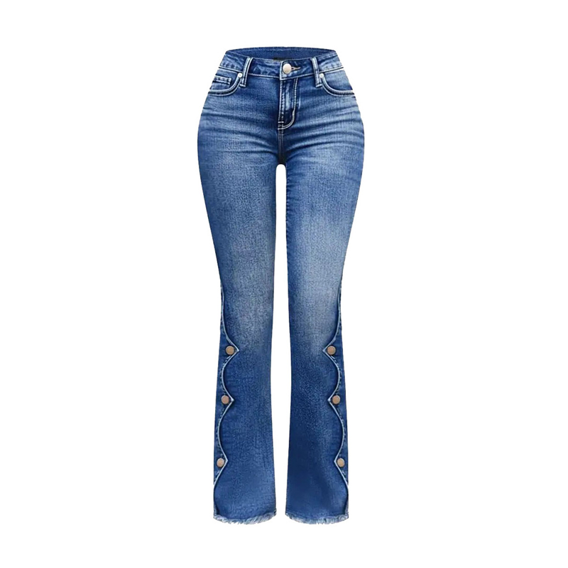 👖Dames hoge taille distressed flare jeans