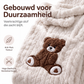 Dames pluchen jumpsuit met capuchon en lange mouwen