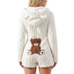 Dames pluchen jumpsuit met capuchon en lange mouwen