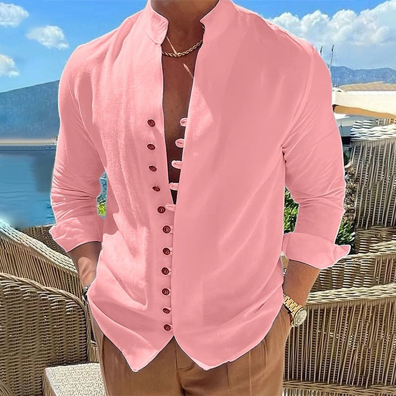 👕 50% RABATT! 🌊 Herr linne knäppbar sommar strandskjorta – Andningsbar, lätt & ledig passform – perfekt för soliga dagar, picknick eller en avslappnad semester 🏖️