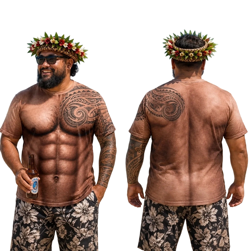 🔥 Nieuw & Trendy 👕 Heren T-Shirt met Grappige Spierprint en Korte Mouwen – Opvallende Look & Comfortabele Pasvorm 💪
