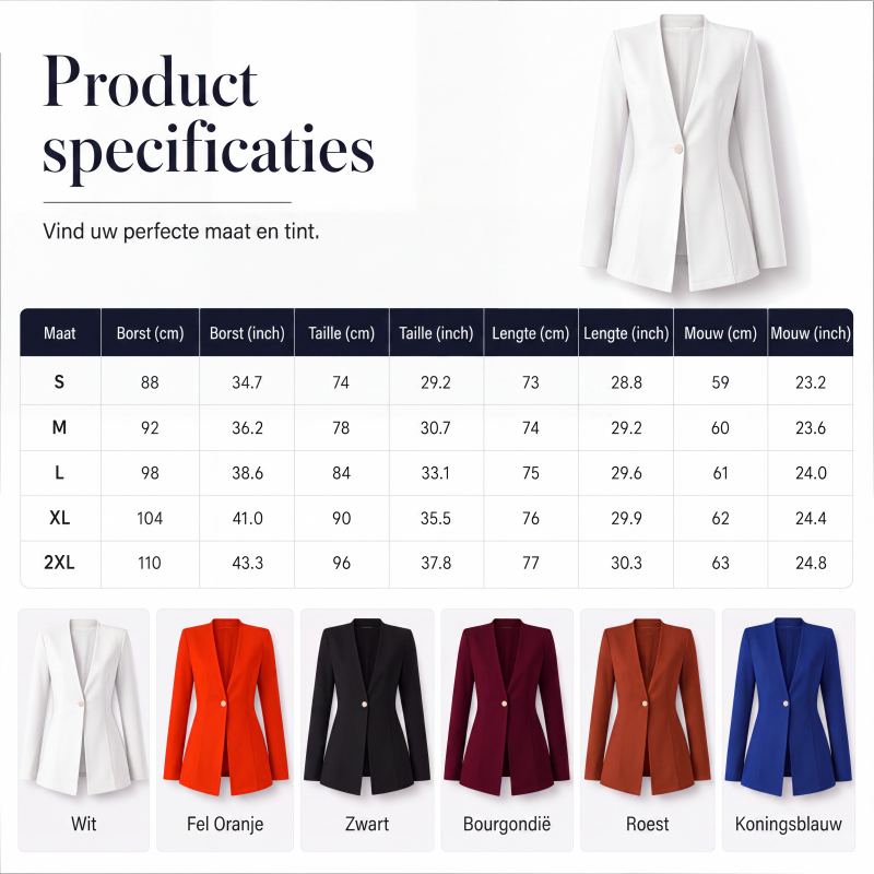 🔥 50% KORTING 💕Damesblazer met V-hals en enkele knoop