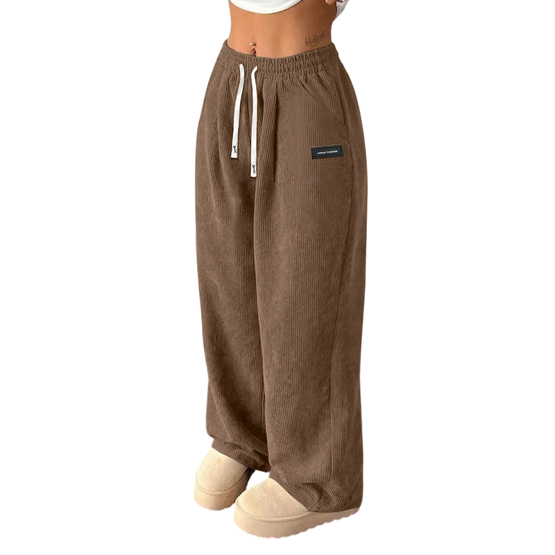✨💓Dames corduroy broek met wijde pijpen en trekkoord🔥