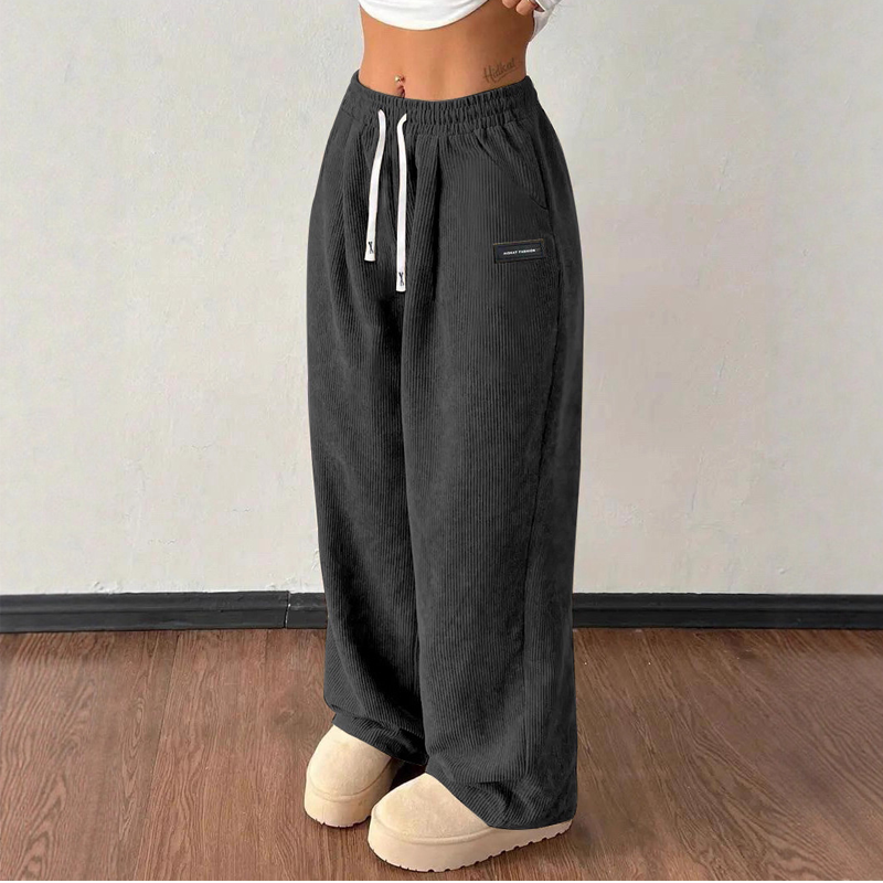 ✨💓Dames corduroy broek met wijde pijpen en trekkoord🔥