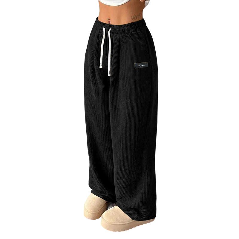 ✨💓Dames corduroy broek met wijde pijpen en trekkoord🔥