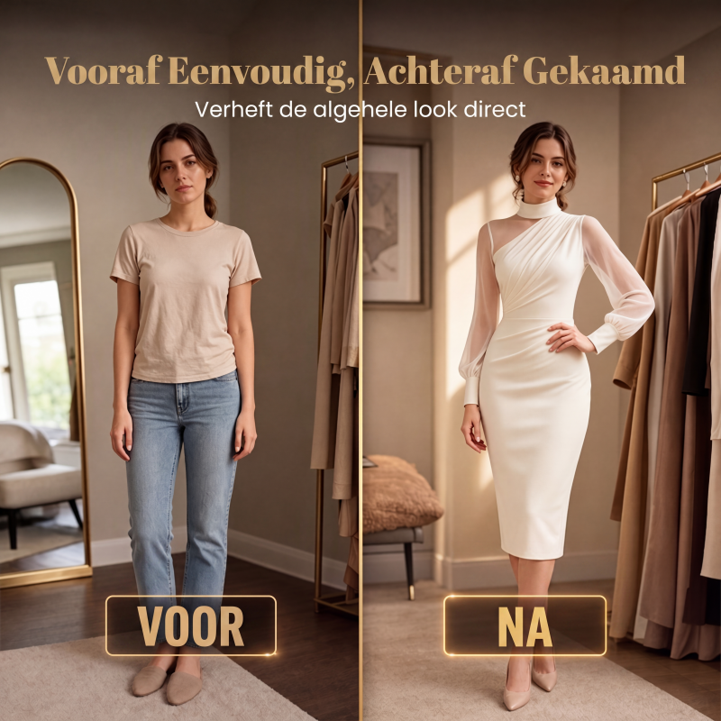 👗Bodycon-jurk van mesh met col voor dames